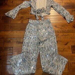 Sequin Silver Women's Jumpsuit